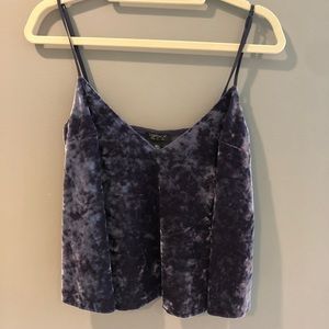 Topshop velvet purple tank top